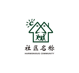 社区logo和谐社区logo房屋logo社区LOGO